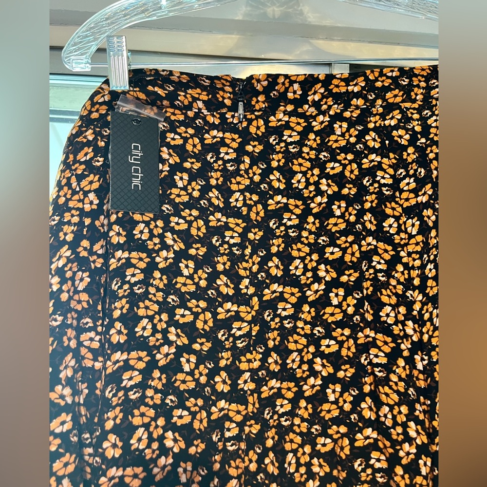 City Chic golden ditzy skirt